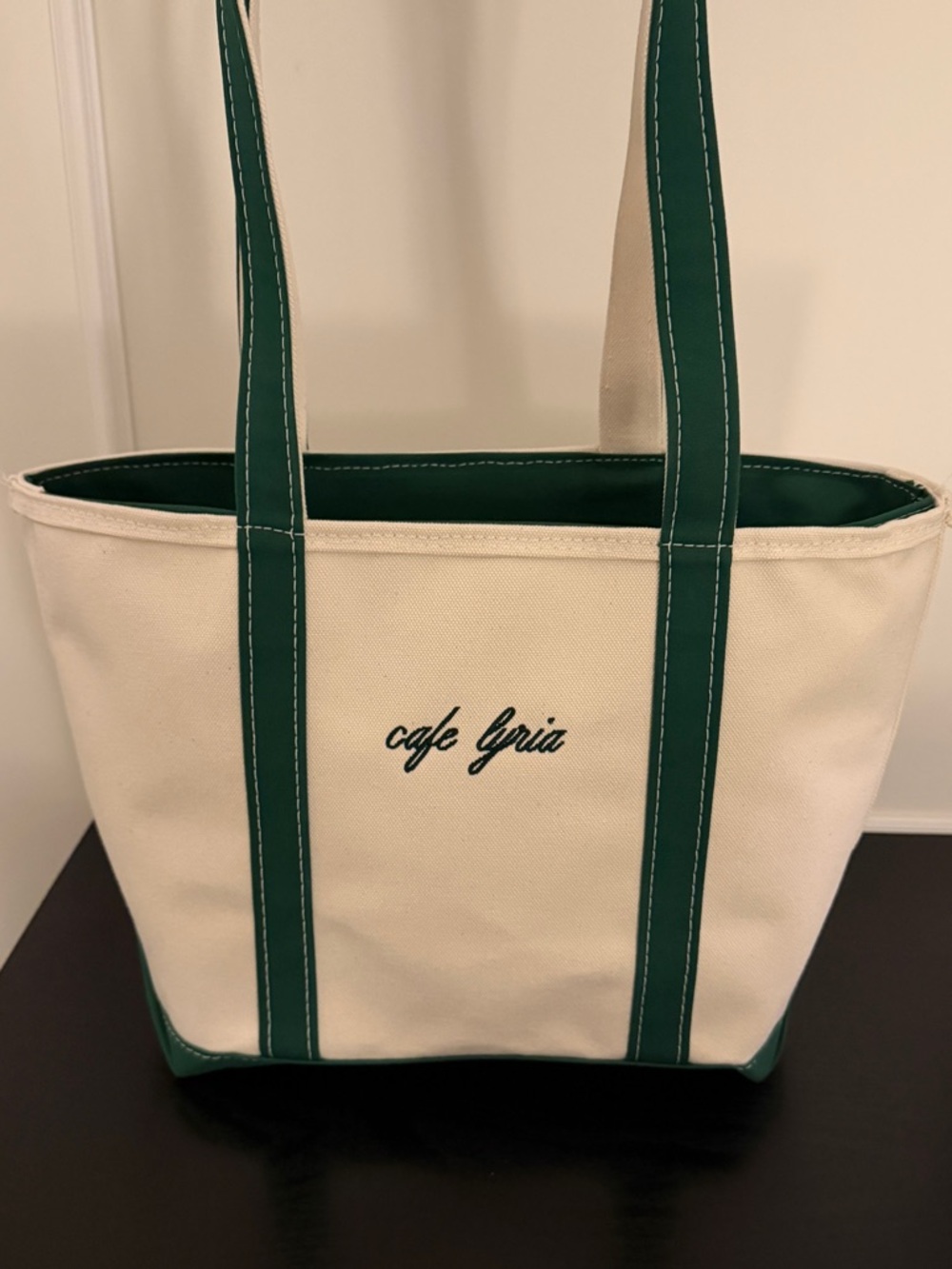NWT LL Bean Green Medium Zipper Boat & Tote
